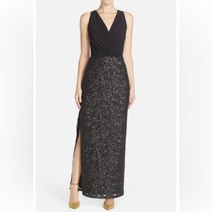 Aidan by Aidan Mattox V-Neck Sequined Formal Dress